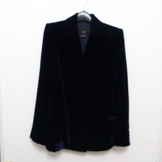 Blazer Mango Terciopelo Azul Marino Talla S