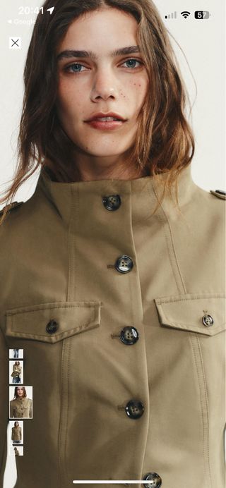 Chaqueta Zara trabillas verde oliva