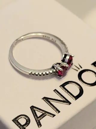 Anello fiocco cuore rosso argento