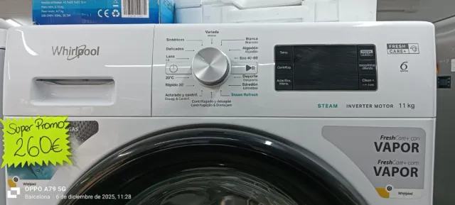 Lavadora Carga Frontal Whirlpool 11 Kg RPM 1400