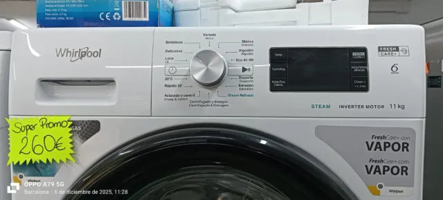 Lavadora Carga Frontal Whirlpool 11 Kg RPM 1400