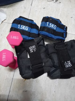 Pesas Tobilleras y Mancuernas 1kg y 1.5kg