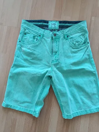 Pantalón corto vaquero Pull and Bear turquesa L