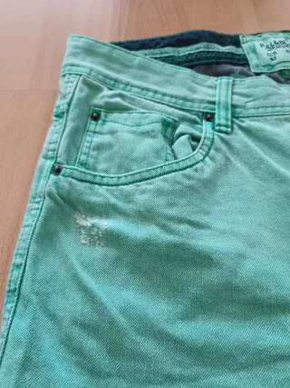 Pantalón corto vaquero Pull and Bear turquesa L