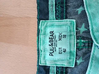 Pantalón corto vaquero Pull and Bear turquesa L