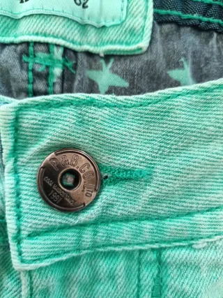 Pantalón corto vaquero Pull and Bear turquesa L