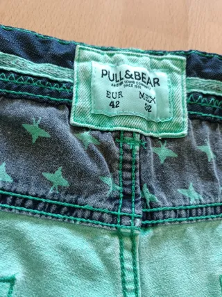 Pantalón corto vaquero Pull and Bear turquesa L