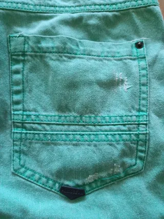 Pantalón corto vaquero Pull and Bear turquesa L