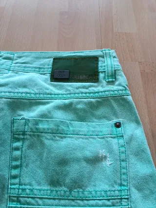 Pantalón corto vaquero Pull and Bear turquesa L