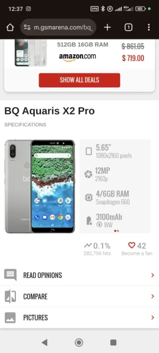 BQ Aquaris X2 Pro Plata/Blanco