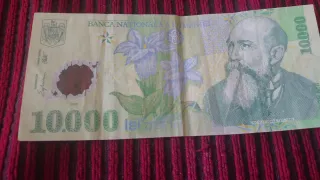 Billete 10.000 Lei y 2 monedas 500 Lei