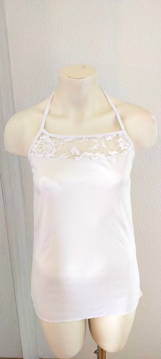 Picardías 2 piezas: Tanga y Camisón Blanco