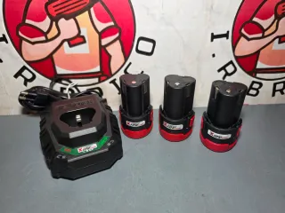 3 Baterías + 1 Cargador Parkside 12V