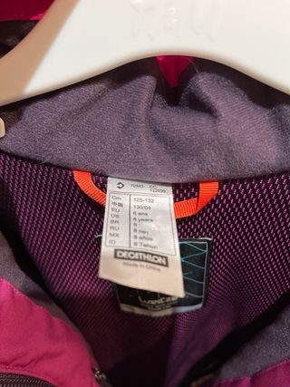 Anorak Wed'ze niña rosa y morado 8 años