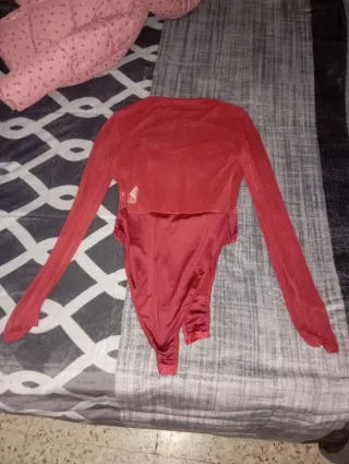 Body mujer rojo manga larga
