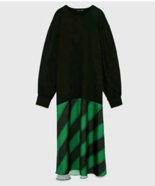 Vestido Zara muy original sudadera y falda seda