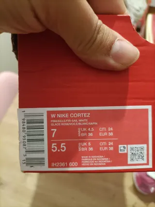 T38 Nike Cortez Rosa y Verde