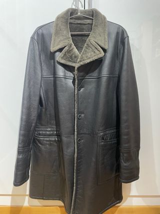Chaquetón Piel Prada Talla 50 Negro