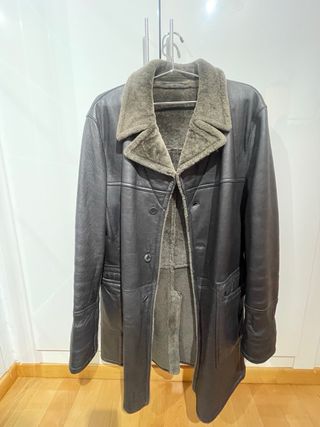 Chaquetón Piel Prada Talla 50 Negro