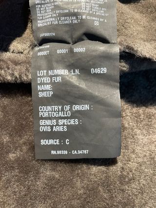 Chaquetón Piel Prada Talla 50 Negro