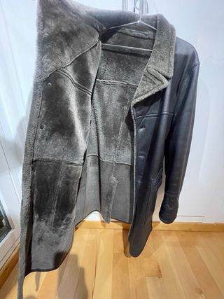 Chaquetón Piel Prada Talla 50 Negro