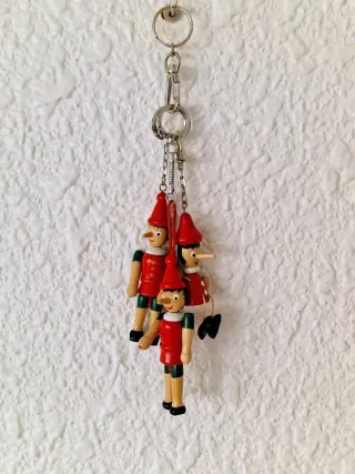 Llaveros de Pinocho de madera (3 unidades)