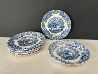 🇬🇧 Set 6 Tazas y Platos Porcelana Inglesa