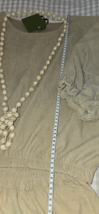 Conjunto pana crema falda y top