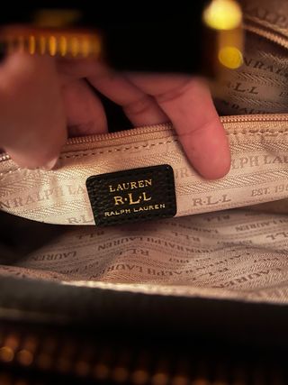 Bolso Piel Ralph Lauren Negro Dorado