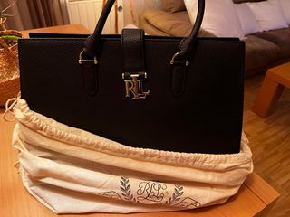 Bolso Piel Ralph Lauren Negro Dorado
