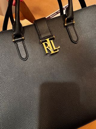 Bolso Piel Ralph Lauren Negro Dorado