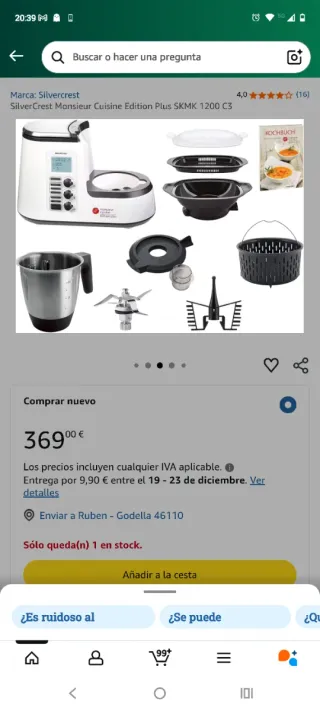 Robot Cocina Monsieur Cuisine Edición Plus