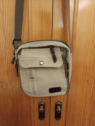 Borsa a tracolla beige da uomo