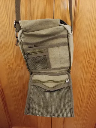 Borsa a tracolla beige da uomo