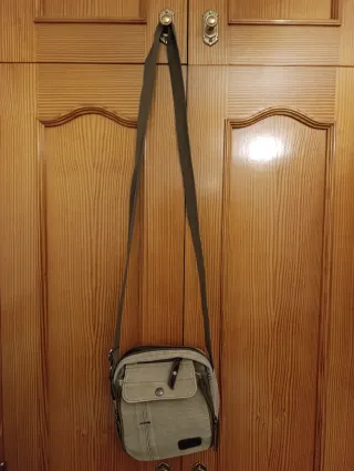 Borsa a tracolla beige da uomo