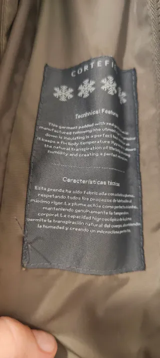 Plumífero largo Cortefiel beige