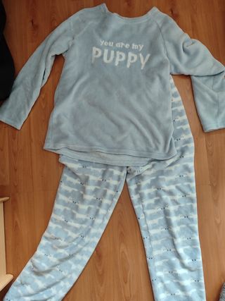 Pijama calentito mujer azul