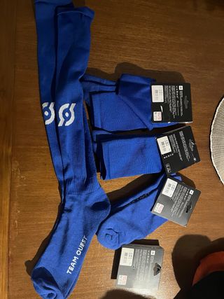 Lote 4 pares medias fútbol 43/46 azul nuevas