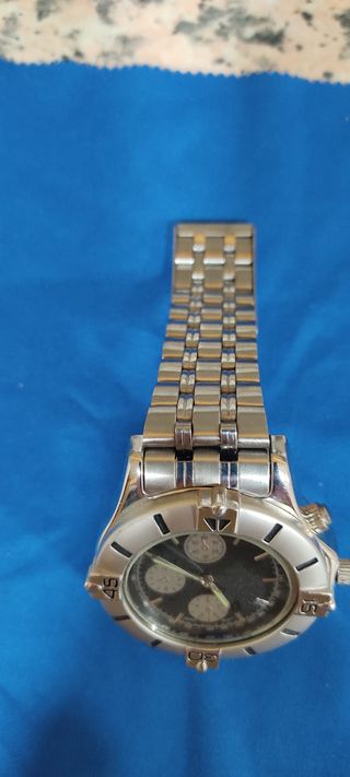 Reloj Deportivo Negro Plata