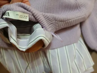 Jersey Zara lila cuello redondo