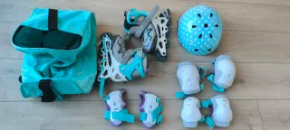 Pack Patines Oxelo, Casco y Protecciones