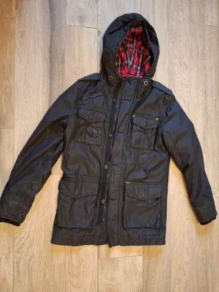 Parka Jack & Jones nera con cappuccio TG. M