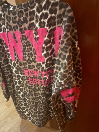 Sudadera mujer ancha estampado leopardo
