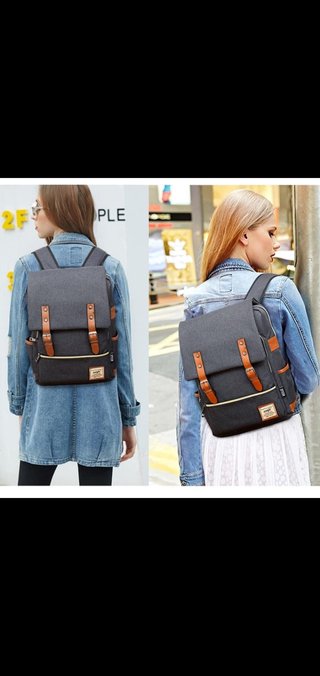 Mochila estilo retro vintage, unisex. Nueva