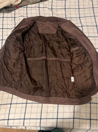 Chaqueta de piel marrón hombre