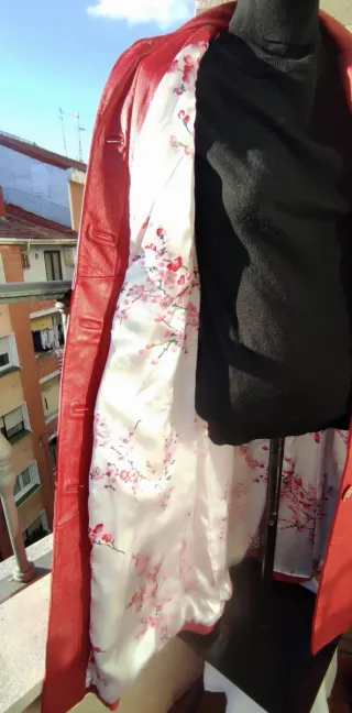 Abrigo 100%Piel Rojo Talla 36