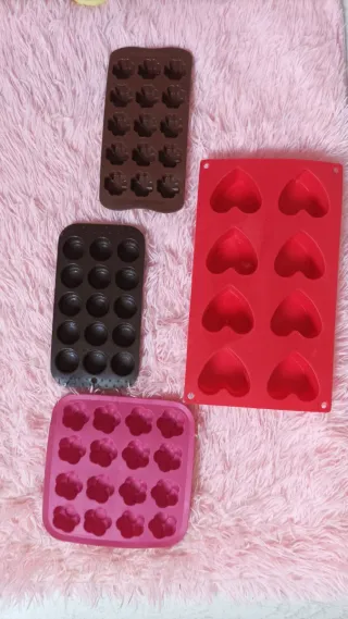 Moldes Silicona Corazón, Flor y Círculo