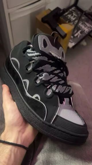 Zapatillas Lanvin Talla 43 Negras y Plateadas