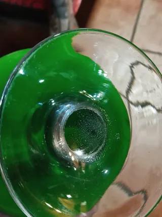 Jarrón cristal soplado verde 23 cm