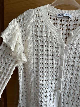 Cárdigan Zara Blanco Talla M